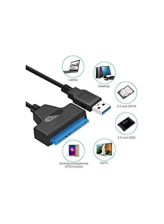 VIUAUAX USB 3.0 to SATA 2.5" SSD HDD External Hard Drive Adapter Data Cable.Supports 2.5" SATA HDD or SSD hard drive.  - Image 2