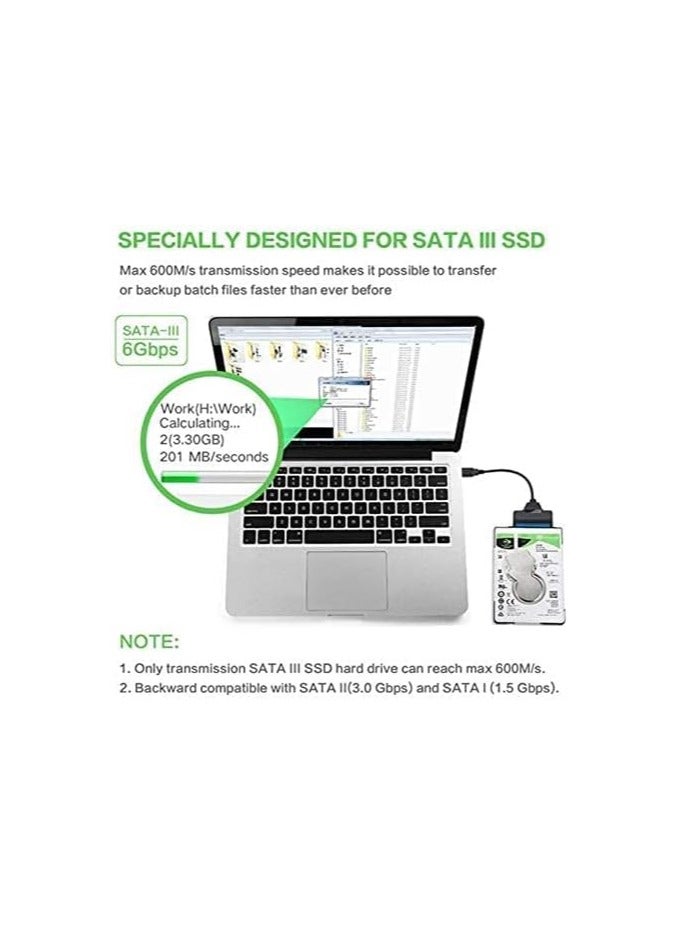 VIUAUAX USB 3.0 to SATA 2.5" SSD HDD External Hard Drive Adapter Data Cable.Supports 2.5" SATA HDD or SSD hard drive.  - Image 3