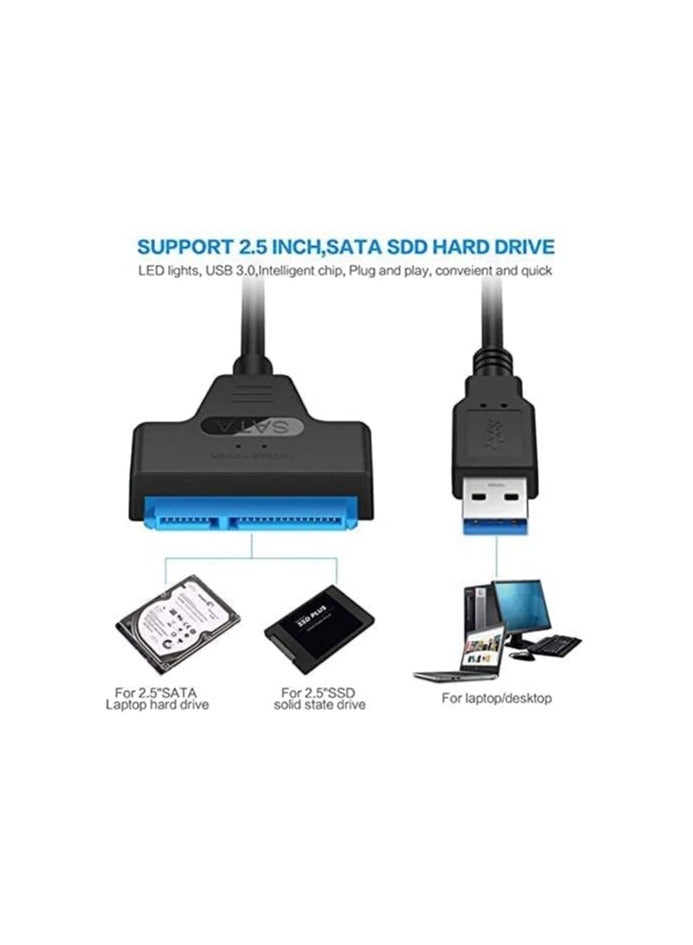 VIUAUAX USB 3.0 to SATA 2.5" SSD HDD External Hard Drive Adapter Data Cable.Supports 2.5" SATA HDD or SSD hard drive.  - Image 4
