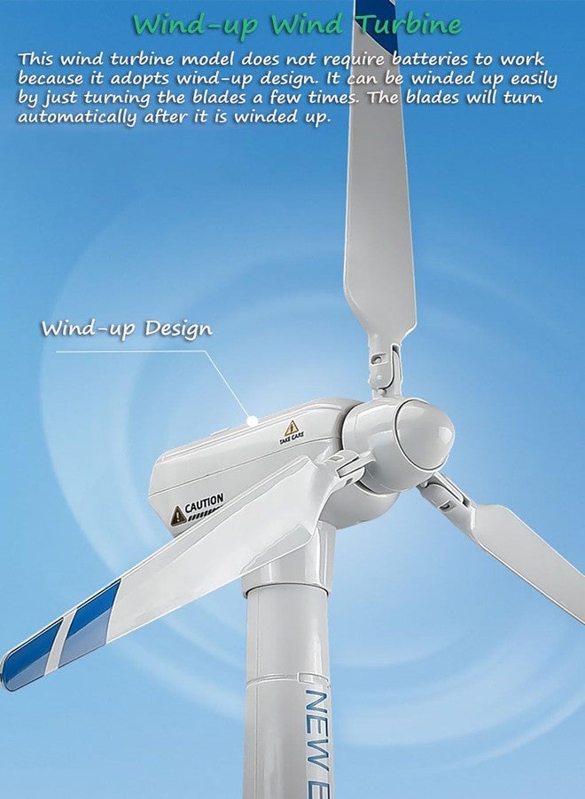 Miracland Wind Turbine Model & Flatbed Trailer Playset, Large Size Wind-up Generator Model Trail Transporter Science Kit - Image 3