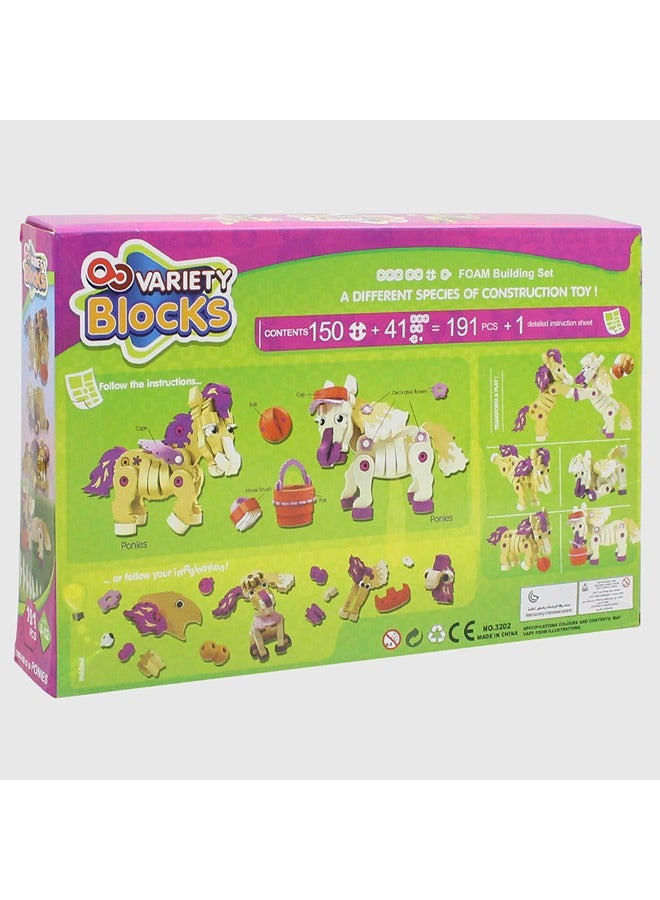 Variety Blocks Variety Blocks Building Set - Ponies 191 Pcs  - Image 3