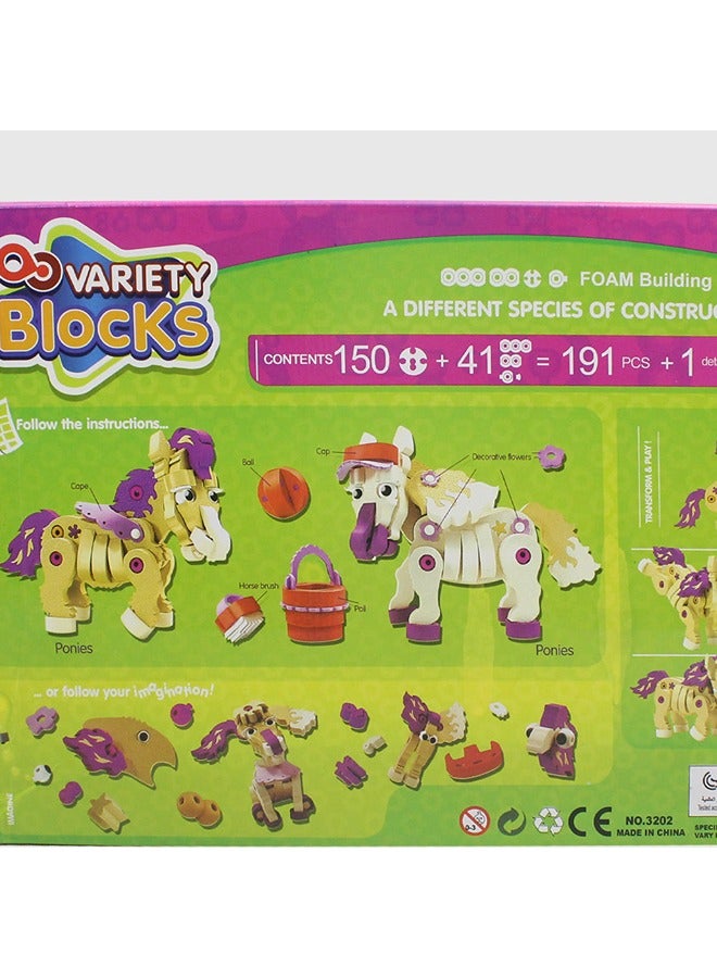 Variety Blocks Variety Blocks Building Set - Ponies 191 Pcs  - Image 2