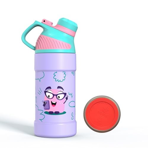 Rabitat Mizu Vacuum Insulated Water Bottle Chatter Box 410 ml | 2 Years Brand Warranty | Water Bottle for School Kids | Thermos Flask | Upto 18 hrs Hot and Cold Steel Water Bottle | ISI Certified - Image 1