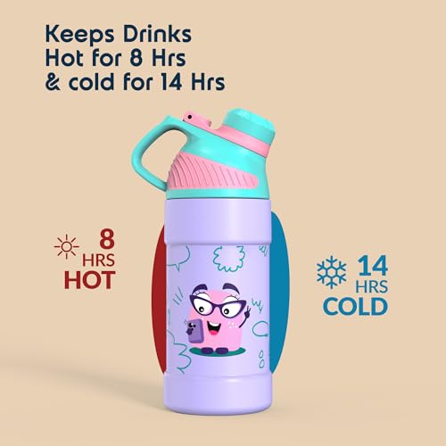 Rabitat Mizu Vacuum Insulated Water Bottle Chatter Box 410 ml | 2 Years Brand Warranty | Water Bottle for School Kids | Thermos Flask | Upto 18 hrs Hot and Cold Steel Water Bottle | ISI Certified - Image 4