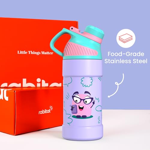 Rabitat Mizu Vacuum Insulated Water Bottle Chatter Box 410 ml | 2 Years Brand Warranty | Water Bottle for School Kids | Thermos Flask | Upto 18 hrs Hot and Cold Steel Water Bottle | ISI Certified - Image 5
