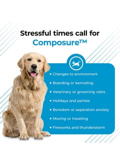 VetriScience Laboratories Composure Calming Chews For Dogs  Clinically Proven Dog Anxiety Relief Supplement With Colostrum, LTheanine & Vitamin B1 For Stress, Storms, Separation & More  60 Count, Chicken Flavor  - Image 3