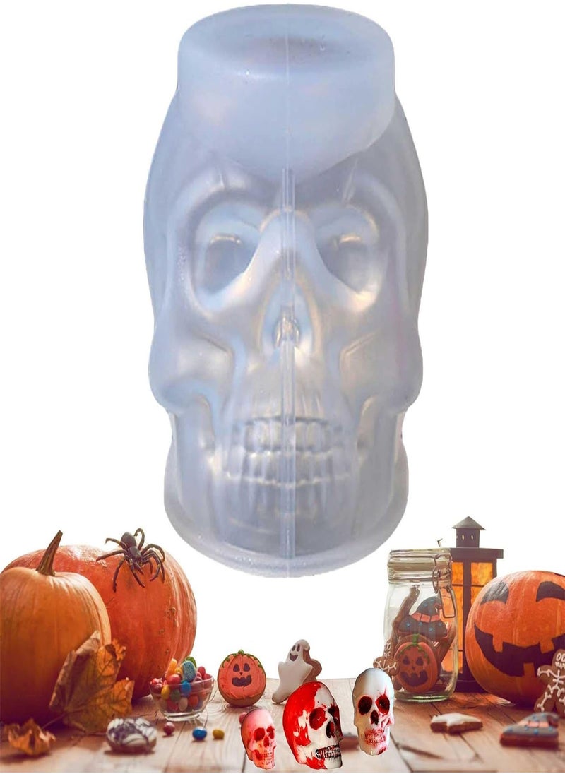 GGOOT - Silicone Molds | Halloween Skull Silicone Candle Mold - Novelty Mold DIY Halloween Candle Decorating Art, Candle Moulds for Making Beeswax Soap Plaster - Image 1