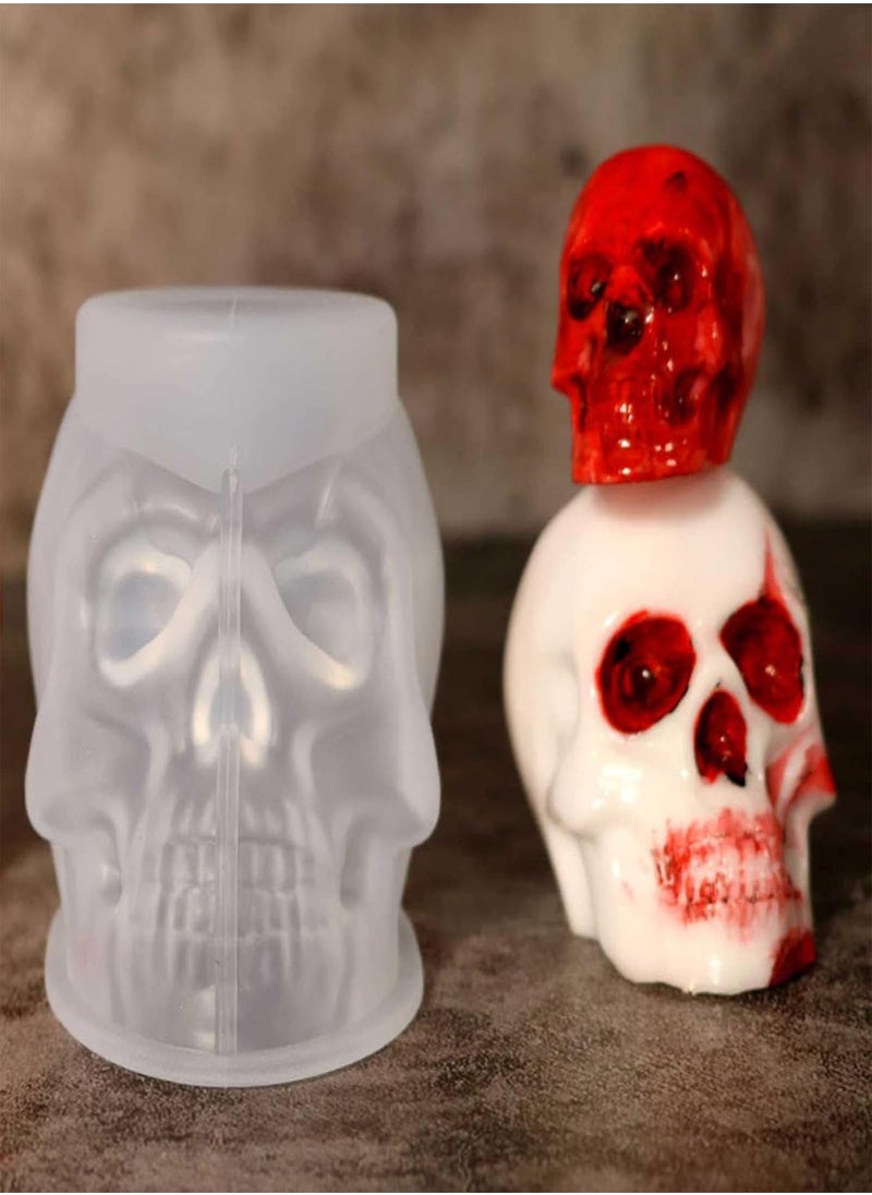 GGOOT - Silicone Molds | Halloween Skull Silicone Candle Mold - Novelty Mold DIY Halloween Candle Decorating Art, Candle Moulds for Making Beeswax Soap Plaster - Image 1