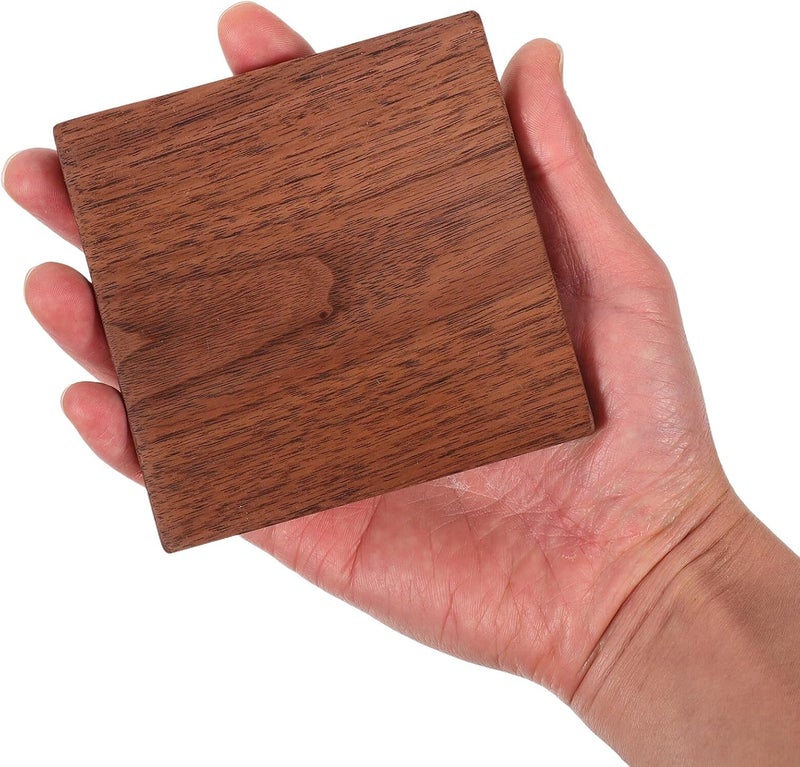 2pcs Walnut Solid Wood Boards 10x10x1cm Unfinished Wood Blocks for Carving DIY Woodcrafts Whittling Projects and Burning - Image 4