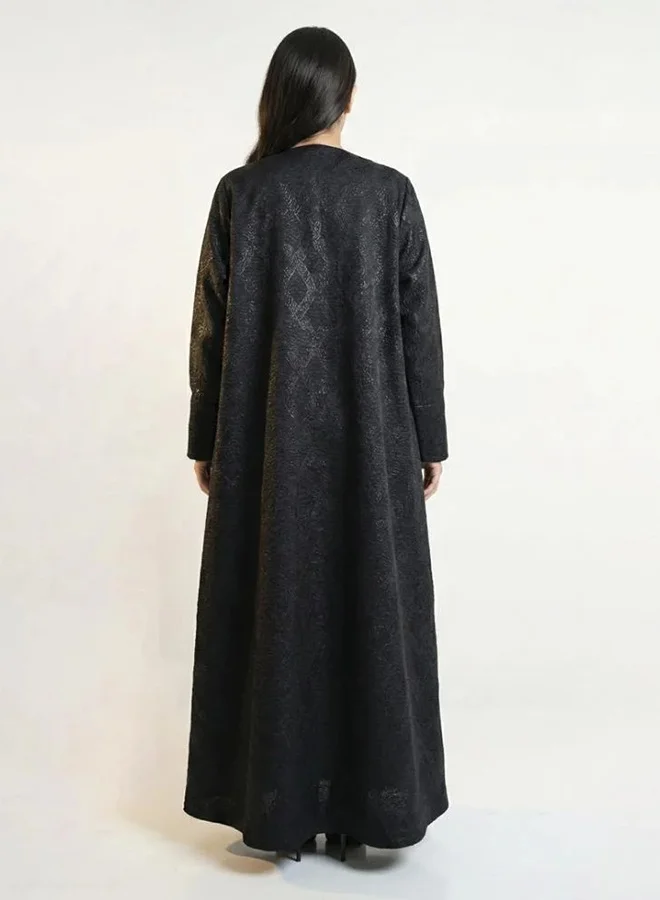 HAWRAA ABAYA Black abaya with scattered prints