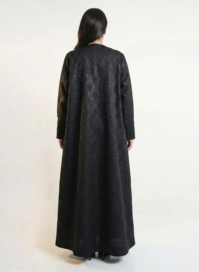 HAWRAA ABAYA Black abaya with scattered prints - Image 2