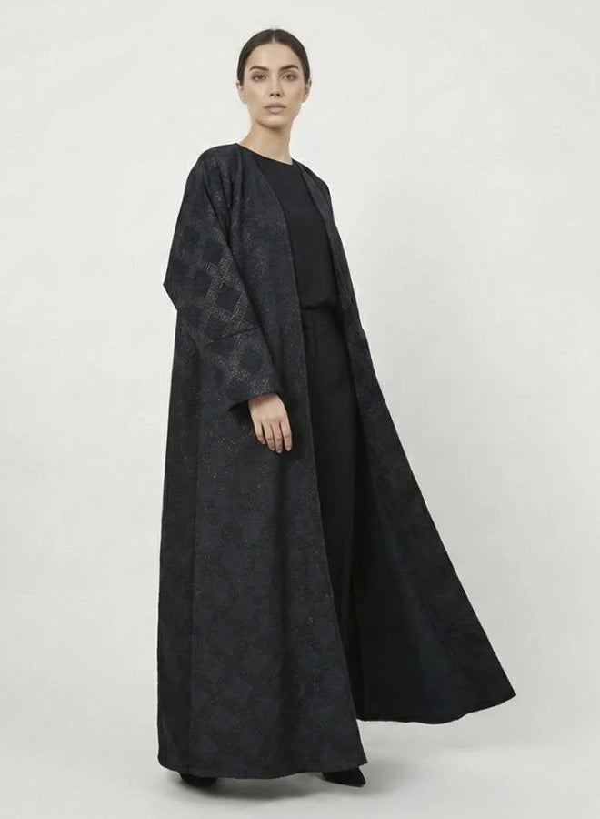 HAWRAA ABAYA Black abaya with scattered prints - Image 1