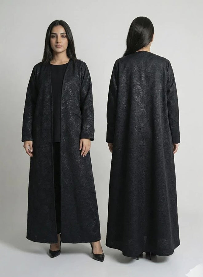 HAWRAA ABAYA Black abaya with scattered prints - Image 4
