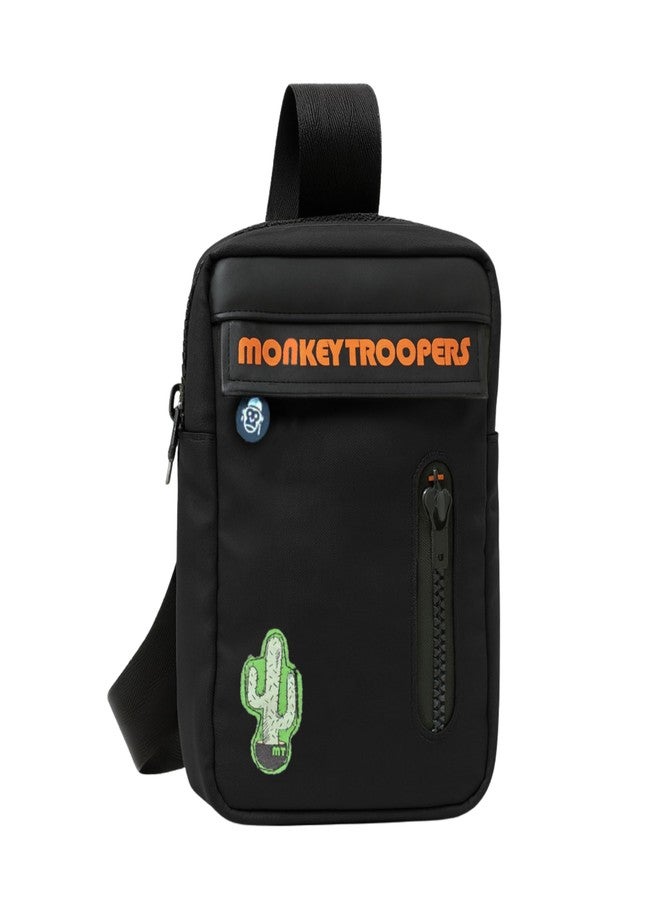MONKEY TROOPERS Sidekick Crossbody Chest Bag Fanny Pack Lightweight & Tough, Spacious, Men Women, Water resistant, Quick-Access Pocket, 4L Capacity (Black) - Image 1