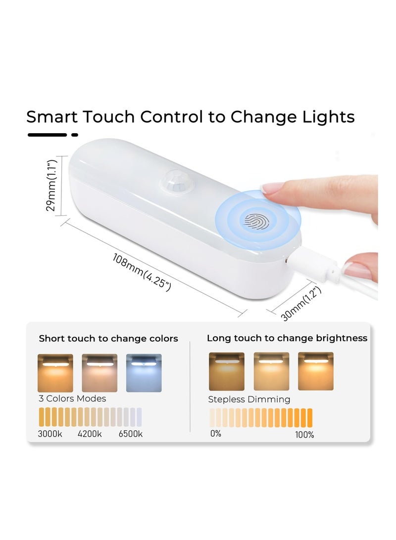 Zikra Wireless Motion Sensor Light Mini, LED Automatic Night Light Dimmable Cabinet Light, Removable & Touch Control Magnetic Light for Closet, Cabinet, Stairs, Drawer, Pantry, Cupboard, Wardrobe (3Pcs) - Image 3