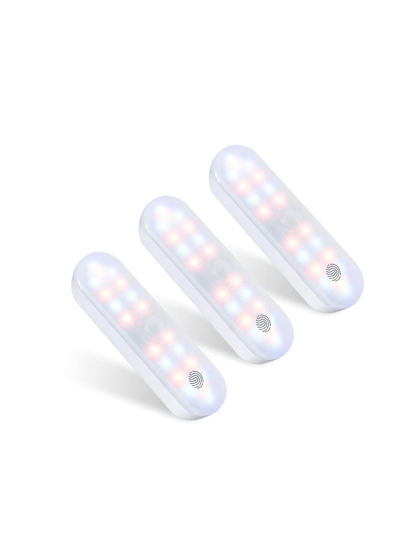 Zikra Wireless Motion Sensor Light Mini, LED Automatic Night Light Dimmable Cabinet Light, Removable & Touch Control Magnetic Light for Closet, Cabinet, Stairs, Drawer, Pantry, Cupboard, Wardrobe (3Pcs) - Image 1