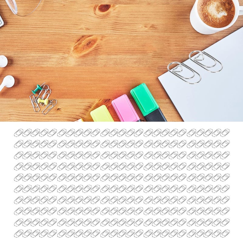 klarako Glamourous 250Pcs Love Heart Paperclips Remarkable Japanese Plastic Coated Wire Version Adorable Small Clips Exquisite Special Shape Functionality for Bookmark Clamping Paper - Image 5