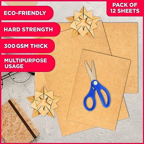 Goelite Craft Paper Sheets Thick 300 GSM | Brown Kraft Sheets Cardboard Pack Of 10 | Best For Diy Craft, Sketching, Project Making, Painting, Doodling, Art & Craft (A4 (29 X 21 CM)) - Image 2