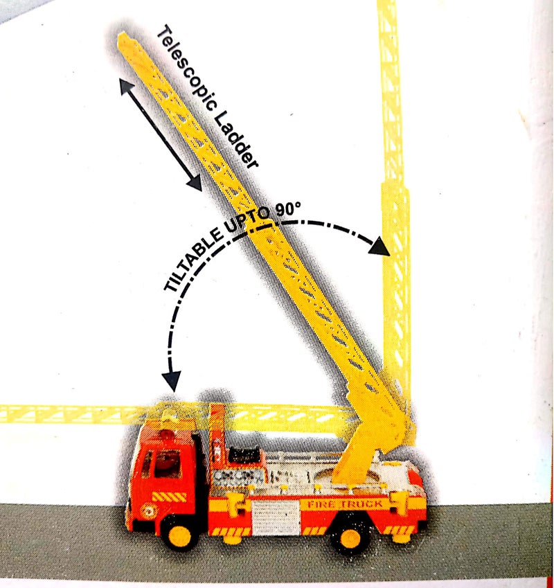 CENTY Toys Fire Ladder Truck Red Color with Extendable Ladder That swivels and Moves 360 Degrees and with Rotating Jack - Pull Back Action - Image 4