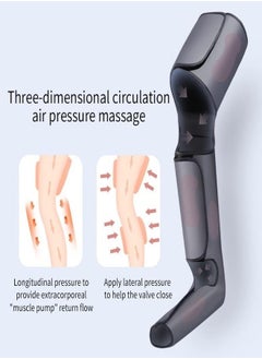 Generic Leg Massager for Circulation and Pain Relief, Air Compression Massager with Heat for Foot, Calf, Thigh, and Knee, Leg Wraps Massage Boots Machine (Dark Grey)  - Image 4