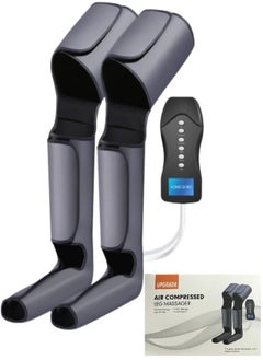 Generic Leg Massager for Circulation and Pain Relief, Air Compression Massager with Heat for Foot, Calf, Thigh, and Knee, Leg Wraps Massage Boots Machine (Dark Grey)  - Image 1