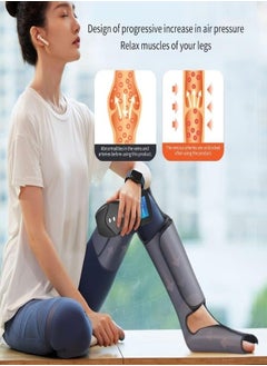 Generic Leg Massager for Circulation and Pain Relief, Air Compression Massager with Heat for Foot, Calf, Thigh, and Knee, Leg Wraps Massage Boots Machine (Dark Grey)  - Image 2