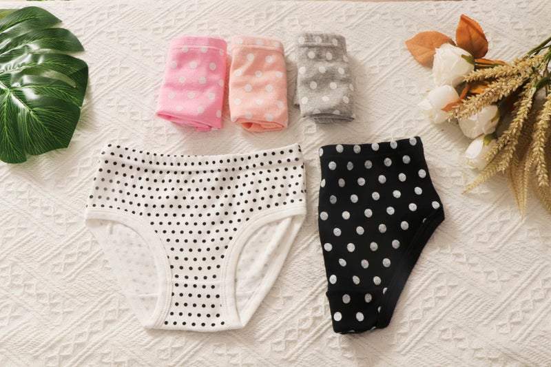 Winging Day Packs of 6 Big Girls Panties Multi Color Polka Dot Underwear Size 14 - Image 2