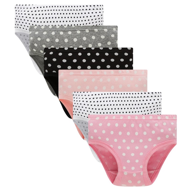 Winging Day Packs of 6 Big Girls Panties Multi Color Polka Dot Underwear Size 14 - Image 1