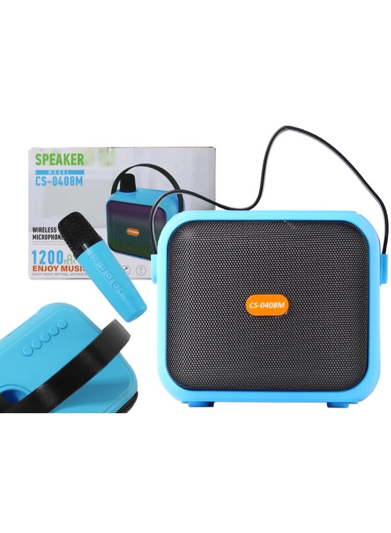 مكبر صوت لاسلكي محمول بتقنية البلوتوث، أزرق CS-0408M - Image 2
