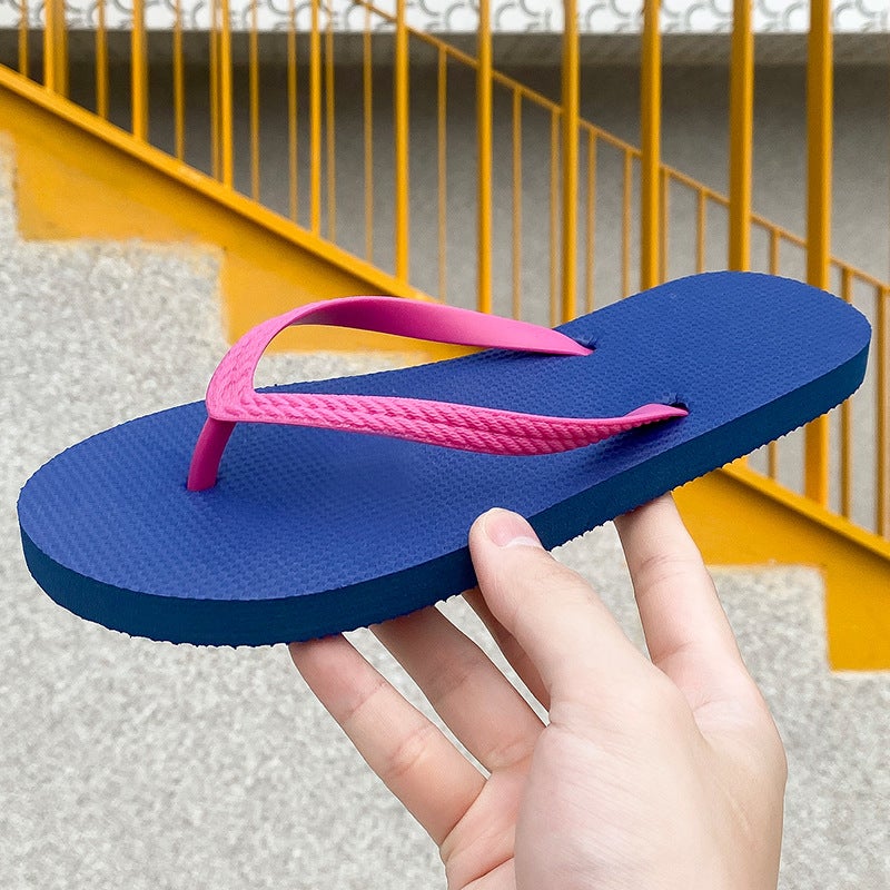 Flip-Flops Women'S Beach Shoes Korean Style Bathroom Sandals And Slippers Seaside Fashion Solid Color Clip Foot Outer Wear Women'S Shoes - Image 1