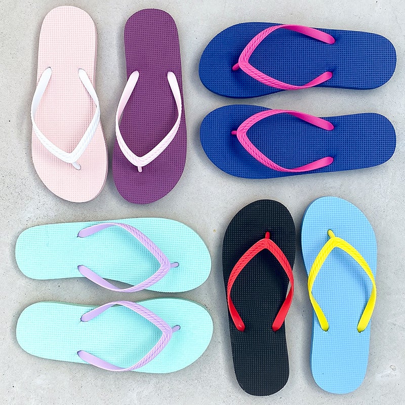 Flip-Flops Women'S Beach Shoes Korean Style Bathroom Sandals And Slippers Seaside Fashion Solid Color Clip Foot Outer Wear Women'S Shoes - Image 5