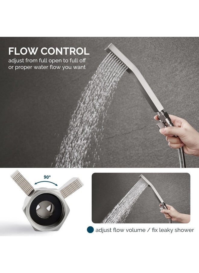 Angle Simple Angle Simple Water Flow Control Valve, Brass Shut Off Valve for Dual Shower Faucet, RV Shower Head with Hose Flow Restrictor, Brushed Nickel  - Image 3