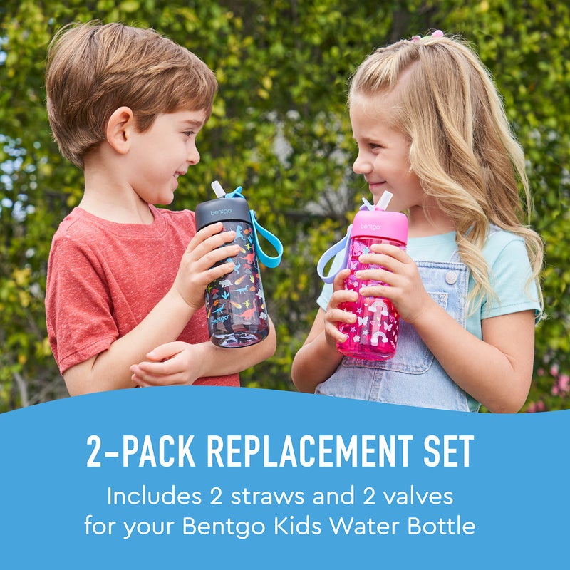 Bentgo Kids Water Bottle Replacement Straws - 2-Pack of Reusable, Leak-Proof, & BPA-Free, Safe-Sip Straws & Valves for Bentgo Water Bottles (BGKDCP) - Image 2