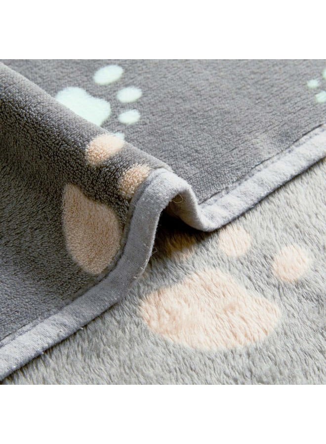 Allisandro Super Soft and Premium Fuzzy Flannel Fleece Pet Dog Blanket, The Cute Print Design Washable Fluffy Blanket for Puppy Cat Kitten Indoor or Outdoor, Grey, 31 x 24 Inches - Image 3