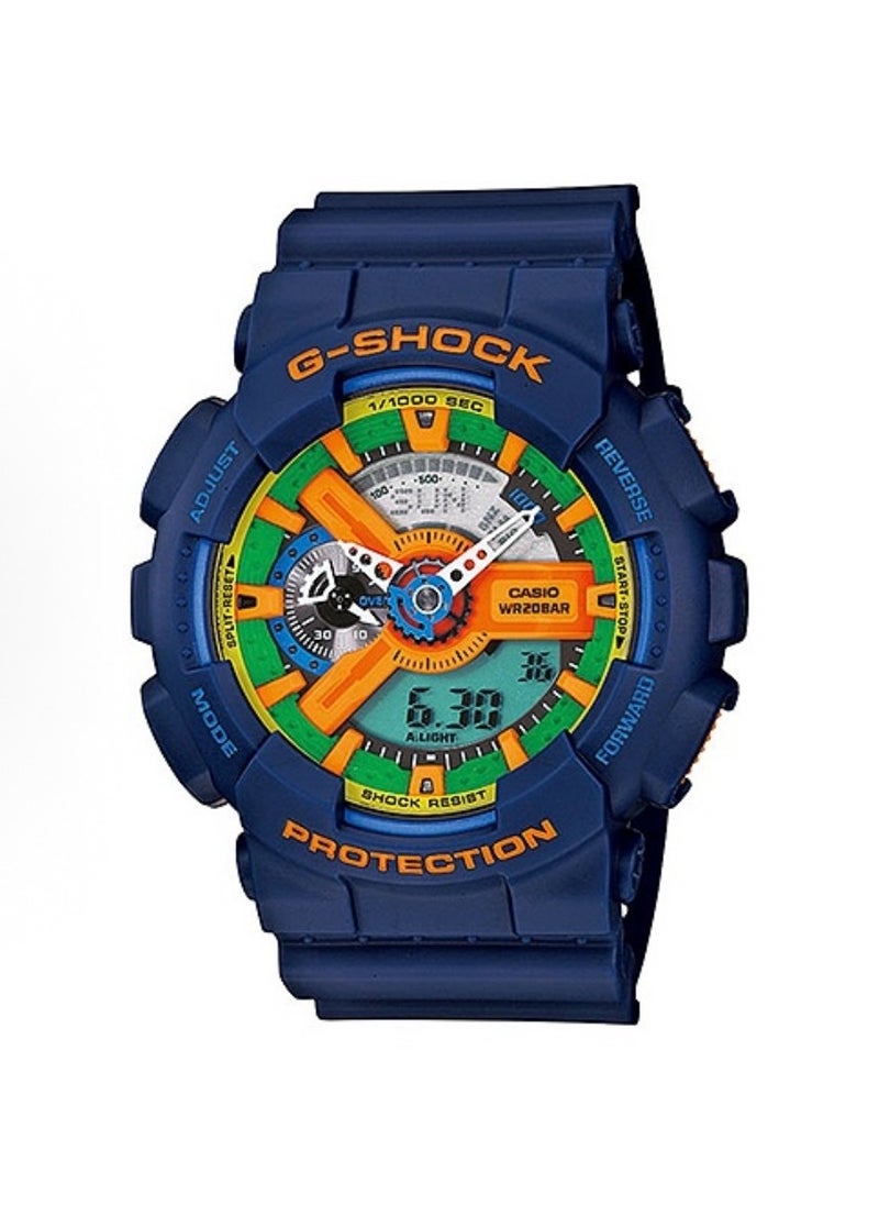 CASIO - CASIO Sports Waterproof and Shockproof Watch GA-110 Blue-Green - Image 1