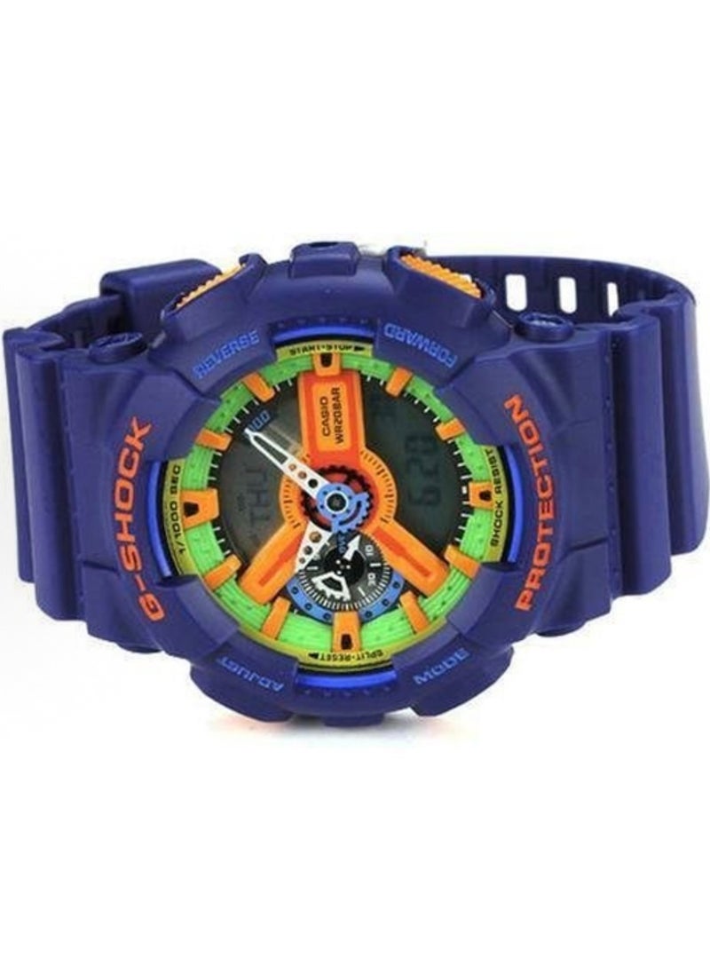 CASIO - CASIO Sports Waterproof and Shockproof Watch GA-110 Blue-Green - Image 1