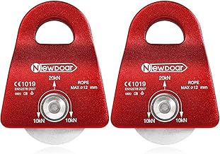 Newdoar NewDoar Micro Mobile Single Pulley,20kN(4500 lb) Max Rope 1/2in for Rigging Arborist Climbing Rescue,CE Certified(20KN - Image 1