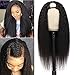 Urbeauty U Part Wig Human Hair Kinky Straight Wigs for Black Women, 14 inch Italian Yaki Straight Half Wig Upgrade U Shape Clip in Wigs Remy Human Hair Extension - Image 2