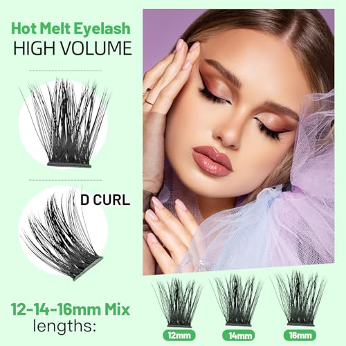 Bodermincer Lash Clusters D Curl Black/Brown/Colored Lashes 10-12-14/12-14-16/16-18-20mm Mixed Lash Clusters Kit For Beginner (M01# 12-14-16mm Mixed) - Image 4