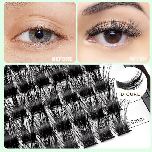 Bodermincer Lash Clusters D Curl Black/Brown/Colored Lashes 10-12-14/12-14-16/16-18-20mm Mixed Lash Clusters Kit For Beginner (M01# 12-14-16mm Mixed) - Image 3