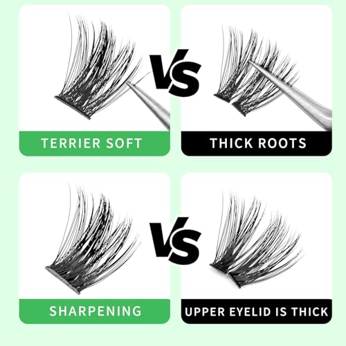 Bodermincer Lash Clusters D Curl Black/Brown/Colored Lashes 10-12-14/12-14-16/16-18-20mm Mixed Lash Clusters Kit For Beginner (M01# 12-14-16mm Mixed) - Image 5