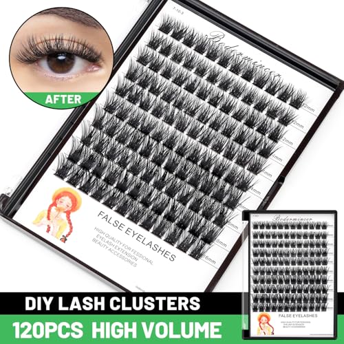 Bodermincer Lash Clusters D Curl Black/Brown/Colored Lashes 10-12-14/12-14-16/16-18-20mm Mixed Lash Clusters Kit For Beginner (M01# 12-14-16mm Mixed) - Image 2