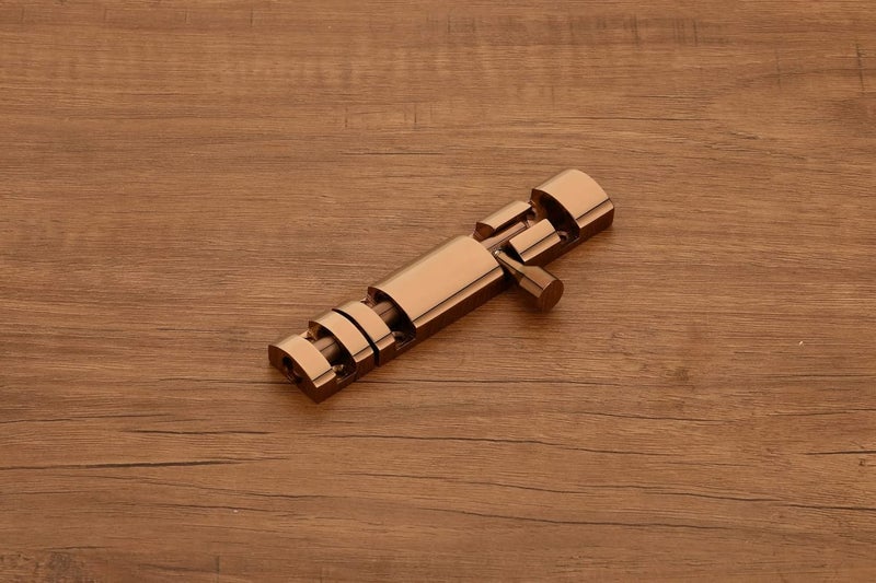HARMONUS HARMONUS Premium Quality Aluminium Tower Bolt and Door chitkani and Door Latch for Home and Office Finish PVD Rose Gold Rod Tower Bolt 4 Inch Pack of 4 