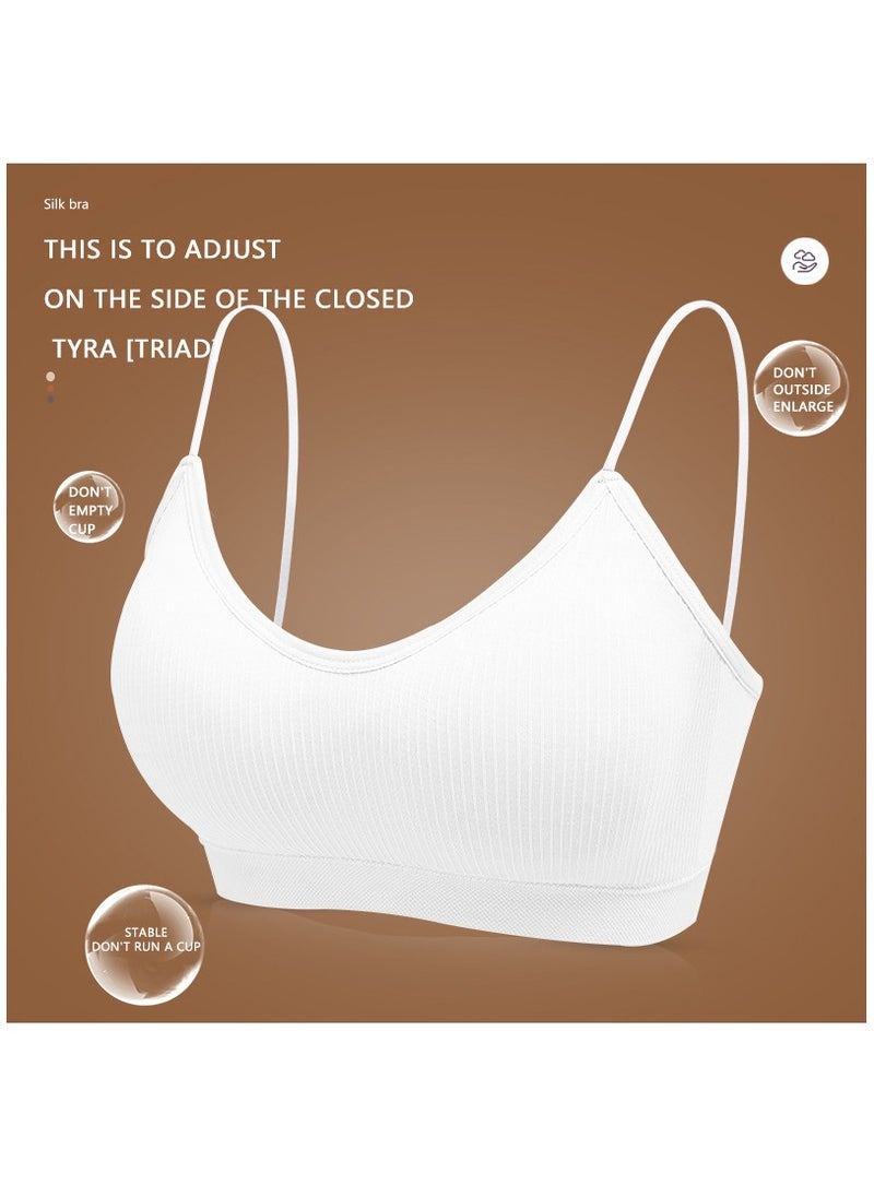 4 Pieces Neck Bralettes with Padded Wireless Cami Bra Tank Top Bra Sports Bra