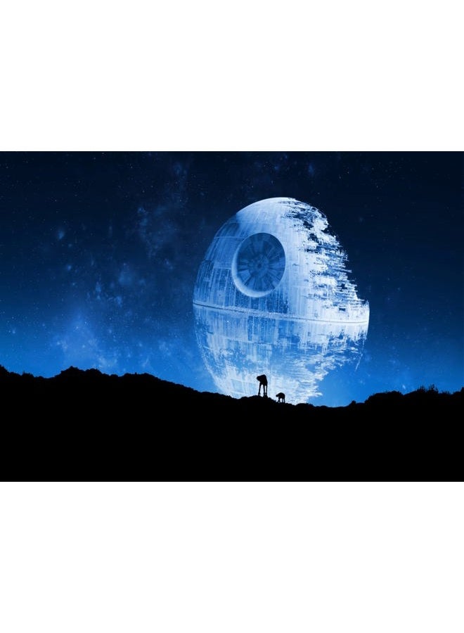 BELECO 7x5ft Fabric Blue Death Star Backdrop for Photography Galactic Superweapon for Star Wars Galaxy Wars Background Universe Outer Space Baby Shower Birthday Party Decor Banner Photo Studio Props - Image 1
