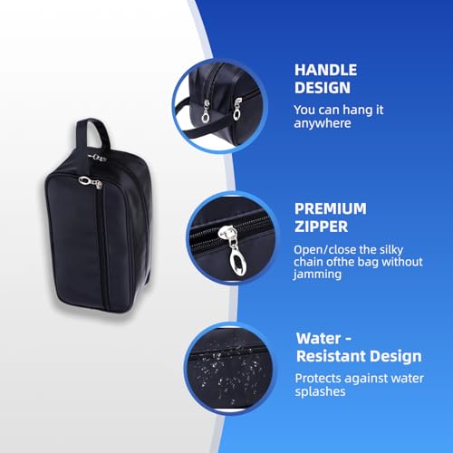 Tumecos Toiletry Dopp Kit Travel Electronics Organizer Shaving Accessories Bag with Carry Handle Black - Image 4