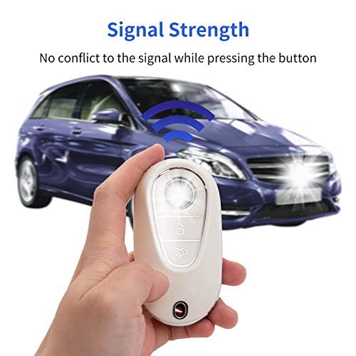 OFFCURVE غطاء مفتاح OFFCURVE لمرسيدس بنز، غلاف مفتاح ذكي ناعم من TPU، واقي مفتاح السيارة، بديل مفتاح السيارة، ملحقات السيارة متوافقة مع مرسيدس بنز S-Class G-Class E-Class من 2020-2022 - Image 5