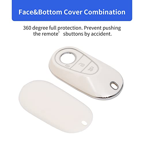 OFFCURVE غطاء مفتاح OFFCURVE لمرسيدس بنز، غلاف مفتاح ذكي ناعم من TPU، واقي مفتاح السيارة، بديل مفتاح السيارة، ملحقات السيارة متوافقة مع مرسيدس بنز S-Class G-Class E-Class من 2020-2022 - Image 4