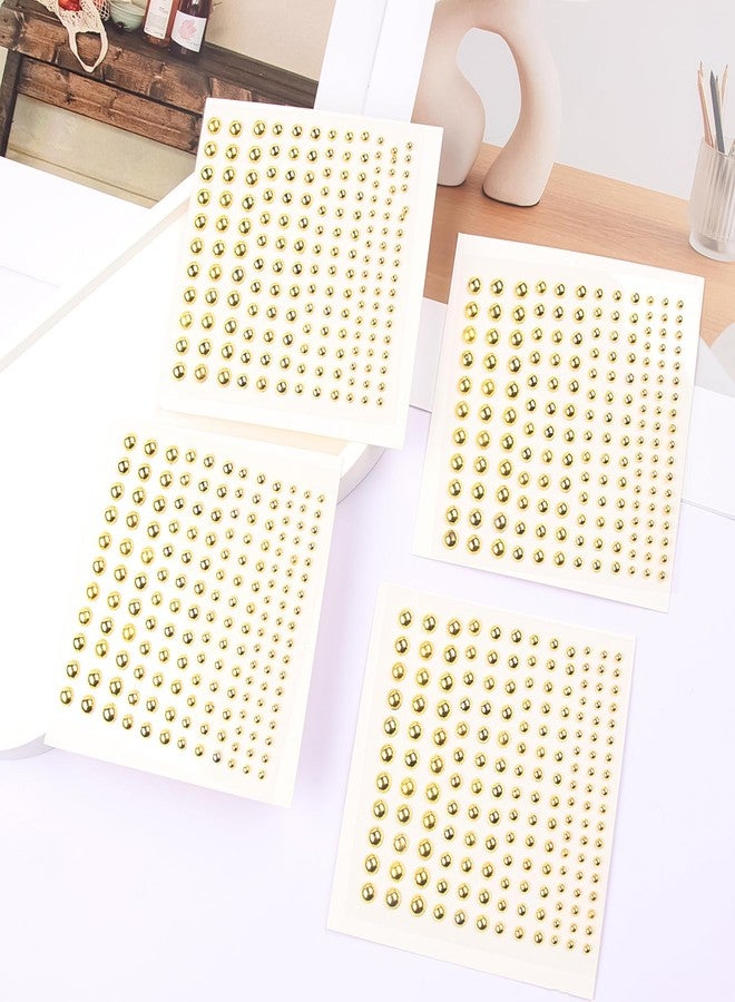 SARATA Self-Adhesive Face Gems Sticker, Fake Lip Piercing Fake Nose Stud Eyebrow Stud, Non-Piercing Nose Stud Stick on Belly Button Sticker, Fake Nose Ring Cool Punk Y2K Makeup for Women Men (gold) - Image 3