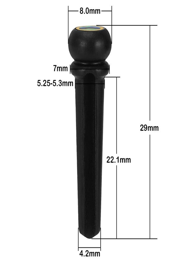 Blisstime 6 String Acoustic Guitar Bone Bridge Saddle and Nut and 6pcs Ebony Guitar Bridge Pins - Image 3